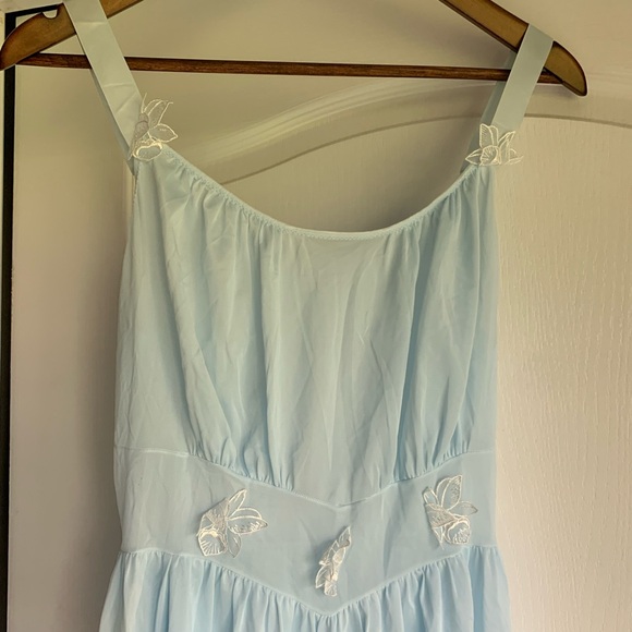 50s vintage Blue Women's Nightgown - Picture 3 of 12